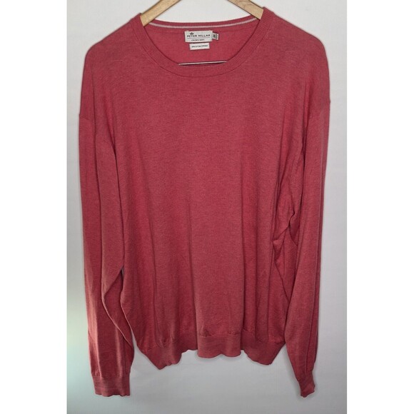 Peter‎ Millar Crown Soft Crew Neck Sweater Light Red Men's Size XL Silk Blend - Picture 1 of 8